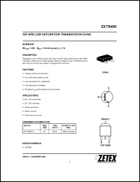 Click here to download ZXT849K Datasheet