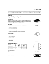 Click here to download ZXTP2012GTA Datasheet