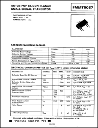 Click here to download FMMT5087R Datasheet