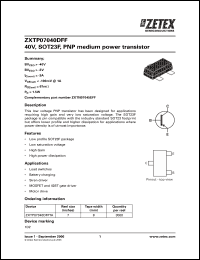 Click here to download ZXTP07040DFF Datasheet