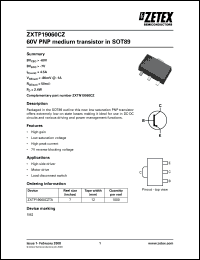Click here to download ZXTP19060CZ Datasheet