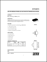 Click here to download ZXTN2007GTC Datasheet