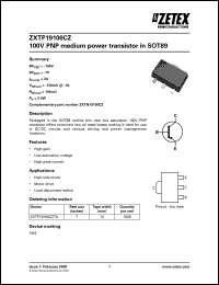 Click here to download ZXTP19100CZ Datasheet