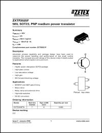 Click here to download ZXTP2025F Datasheet