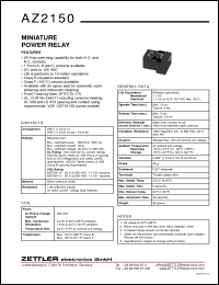 Click here to download AZ2151-1A-12D Datasheet