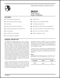 Click here to download Z89C00 Datasheet