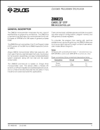 Click here to download Z86E23 Datasheet