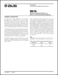 Click here to download Z86193 Datasheet