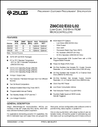 Click here to download Z86E0208SSC Datasheet
