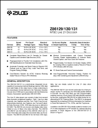 Click here to download Z86L2908PSC Datasheet