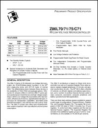 Click here to download Z86C71 Datasheet