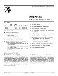 Click here to download Z86L8008PSC Datasheet
