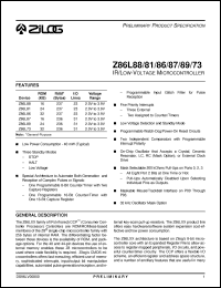 Click here to download Z86L8808SSC Datasheet