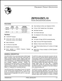 Click here to download Z87010 Datasheet