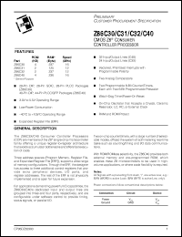 Click here to download Z86C3016SEC Datasheet