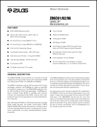 Click here to download Z86C6216PEC Datasheet