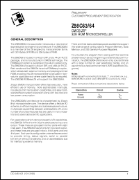 Click here to download Z86C6316PSC Datasheet