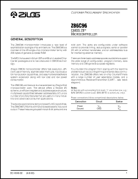 Click here to download Z86C9616VEC Datasheet