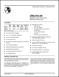 Click here to download Z86L0408PSC Datasheet