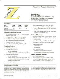 Click here to download Z8PE002CZ010EC Datasheet