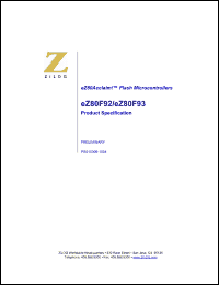Click here to download EZ80F92AZ020SC Datasheet