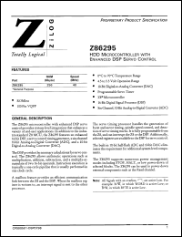 Click here to download Z86295 Datasheet