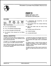 Click here to download Z86E1505PSC Datasheet