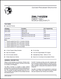 Click here to download Z86L7103ZEM Datasheet