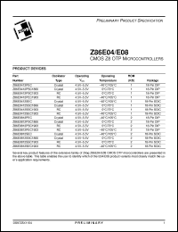 Click here to download Z86E0812SEC1903 Datasheet