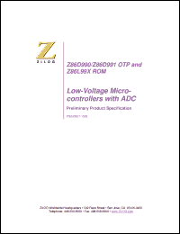 Click here to download Z86L997PZ008SC Datasheet