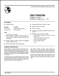 Click here to download Z8917500ZEM Datasheet