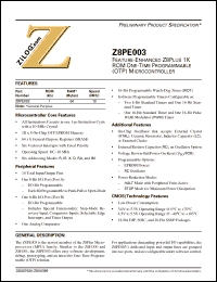 Click here to download Z8PE003SZ010SC Datasheet