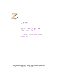 Click here to download Z86D8608PSC Datasheet