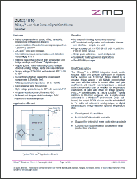 Click here to download ZMD31010 Datasheet