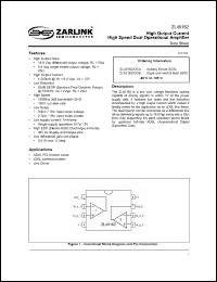 Click here to download ZL40162/DCA Datasheet