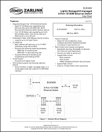 Click here to download ZL50400GDC Datasheet