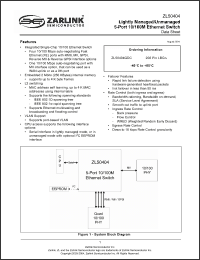 Click here to download ZL50404GDC Datasheet