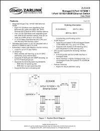 Click here to download ZL50408GDC Datasheet