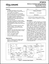 Click here to download MT88E46 Datasheet