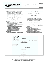 Click here to download ZL50405 Datasheet