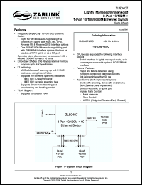 Click here to download ZL50407 Datasheet