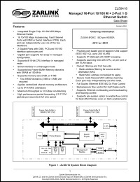 Click here to download ZL50418GKC Datasheet